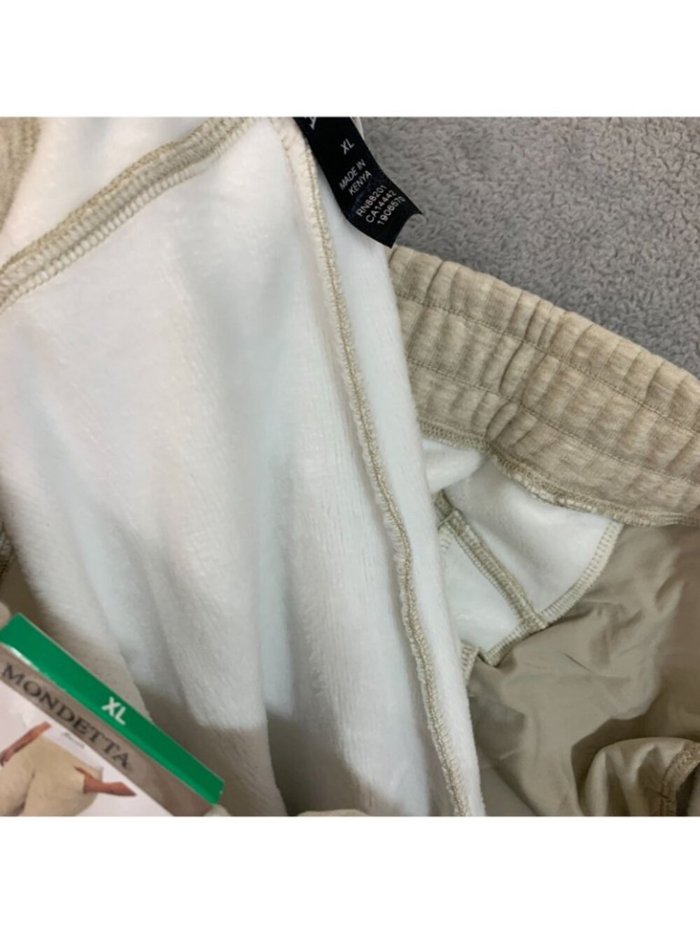 NWT Mondetta Women's XL Fleece Pants Tan Organic Cotton Blend - Picture 12 of 13